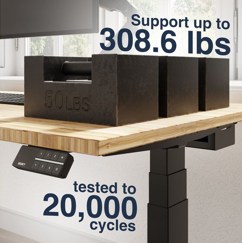 Desky Dual Bamboo Sit Stand Desk image number 3