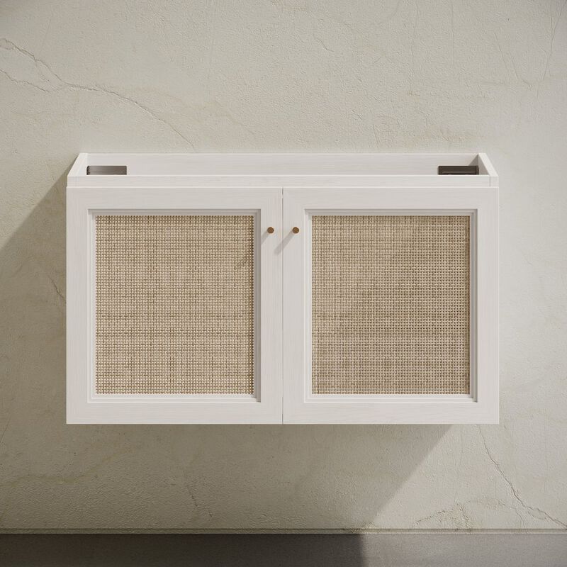Classe 36" Wall-Mounted Bathroom Vanity in White Oak without Sink Top image number 3