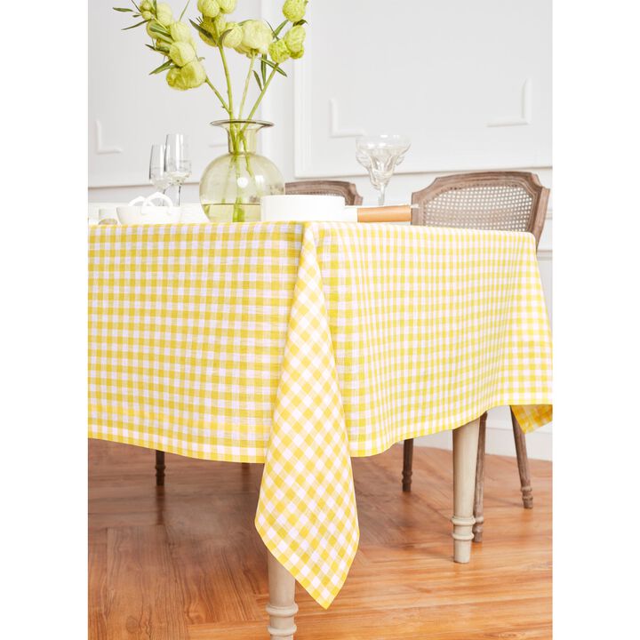 Linen Tablecloth - Gingham Check