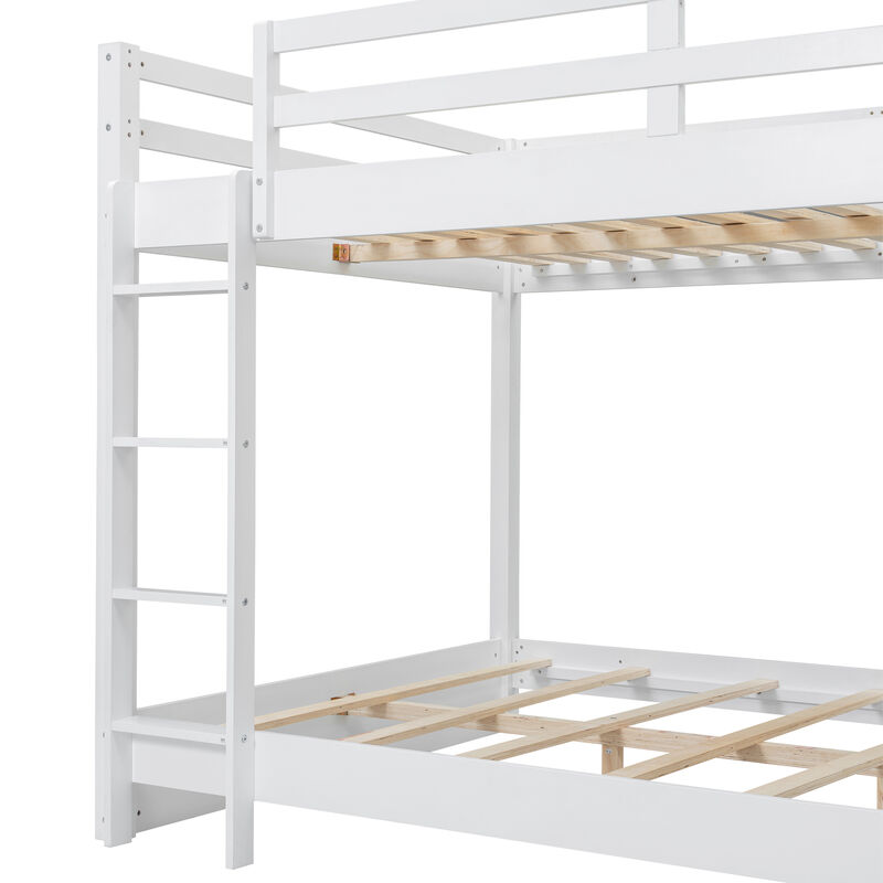 Merax Wood Queen Size Bunk Bed with Ladder