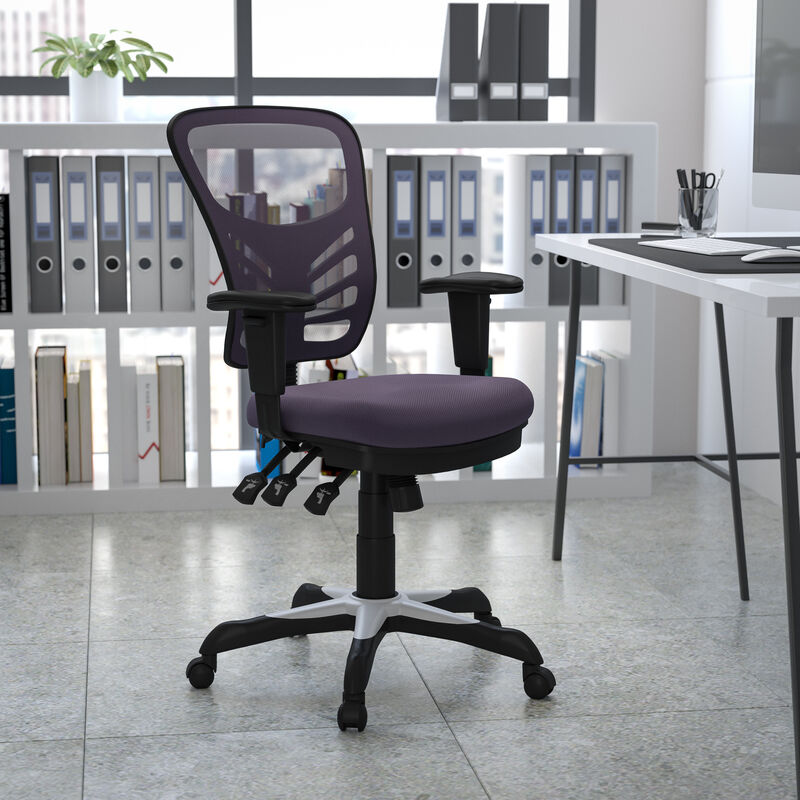 Nicholas Mid-Back Dark Gray Mesh Multifunction Executive Swivel Ergonomic Office Chair with Adjustable Arms image number 1