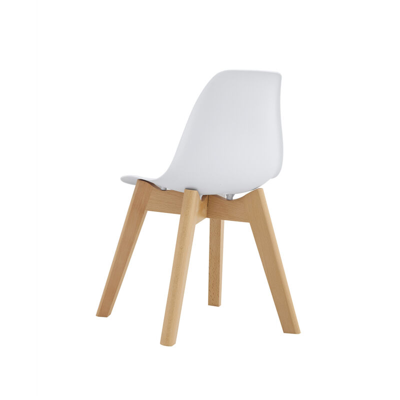 BB chair, wood leg Modern Kids Chair (Set of 2) WHITE, 2 pcs per set