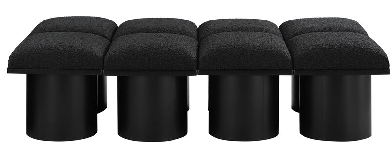 Meridian Furniture Pavilion Black Boucle Fabric Bench