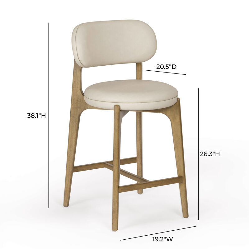 Carnation Cream Performance Vegan Leather Counter Stool image number 6