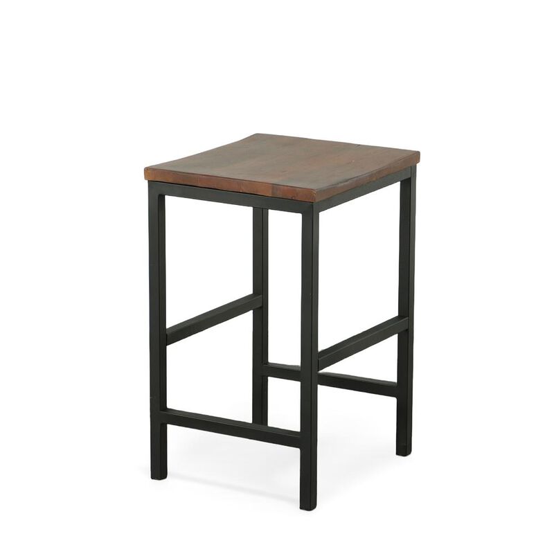 Carolina Living Aileen 24 Counter Stool - Chestnut/Black