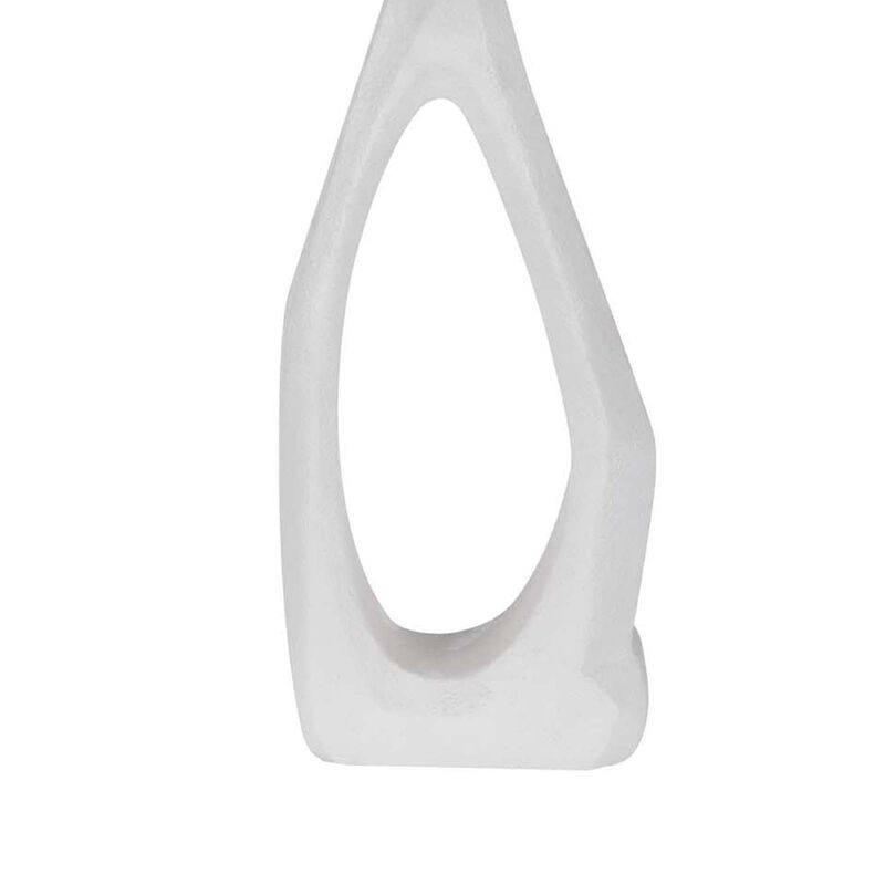 Table Lamp with Black Drum Shade, Sculpted White Resin Base, 30 Inch image number 6