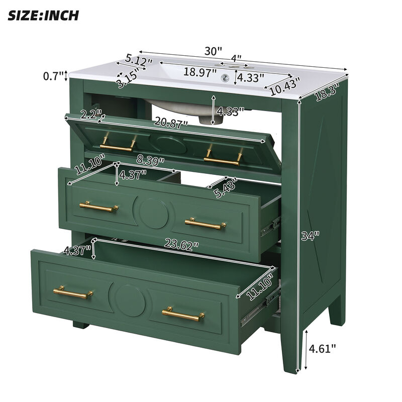 30''  Free Standing Single Vanity Set