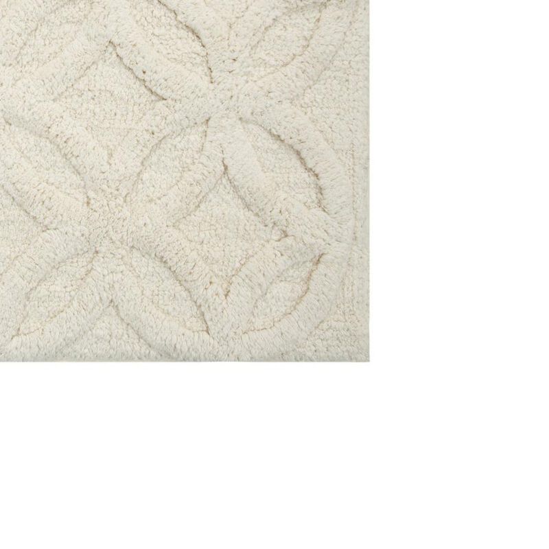Knightsbridge Arch Bath Rug Cotton Non Skid Back - 17x24", Ivory