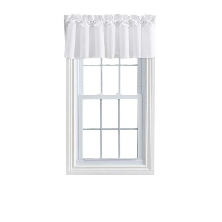 Ellis Stacey 3" Rod Pocket High Quality Fabric Solid Color Window Lined Swag Set Filler Valance 42"x13" White
