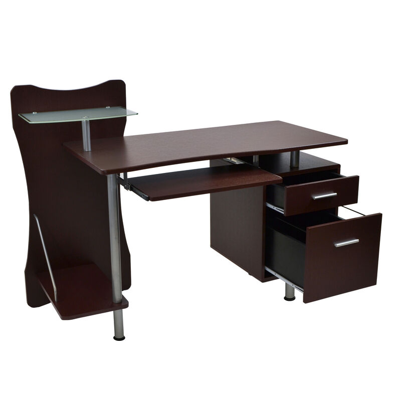 Stylish Computer Desk with Storage, Chocolate image number 5