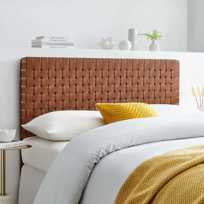 Sparta Weave Vegan Leather Full Headboard image number 1