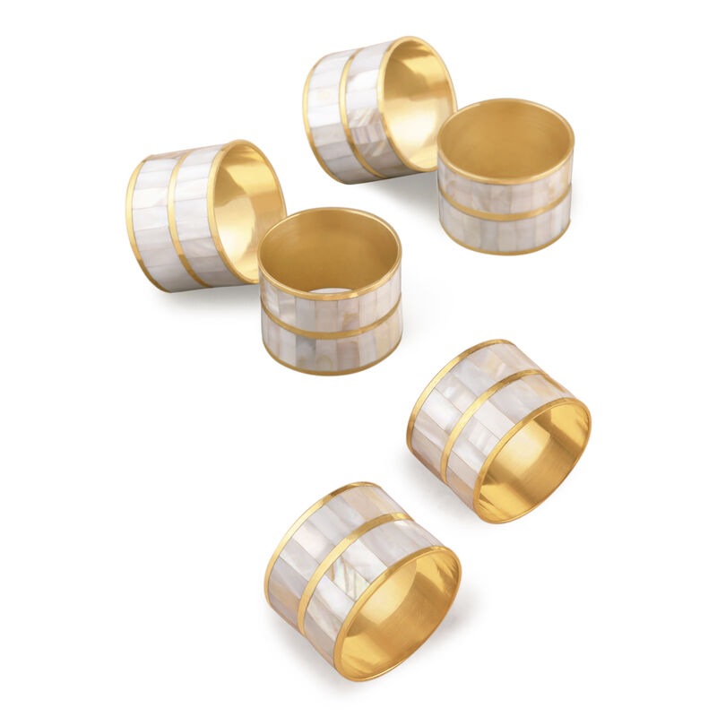 Primrose White Pearl Napkin Rings, Set of 6