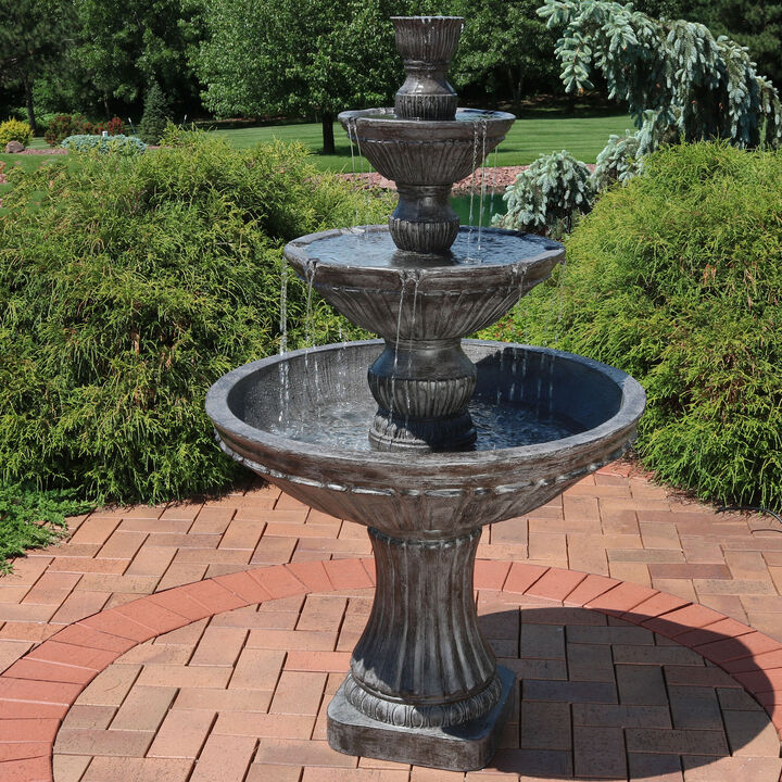 Sunnydaze Classic Designer Polystone Outdoor 3-Tier Fountain