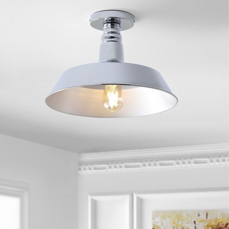 Camila Classic Industrial Indoor/Outdoor Iron LED Semi Flush Mount