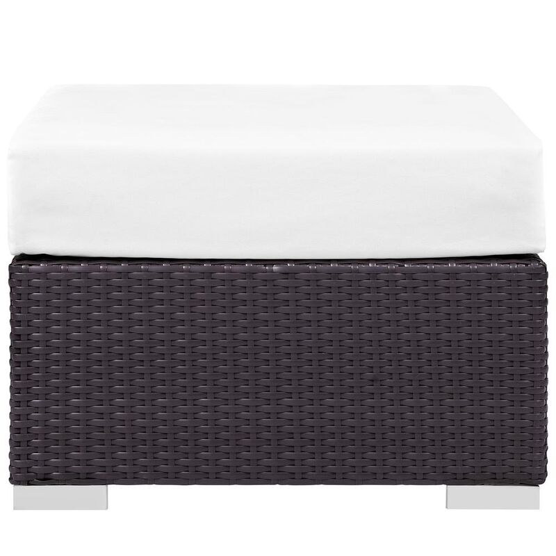 Modway Convene Outdoor Patio Fabric Square Ottoman