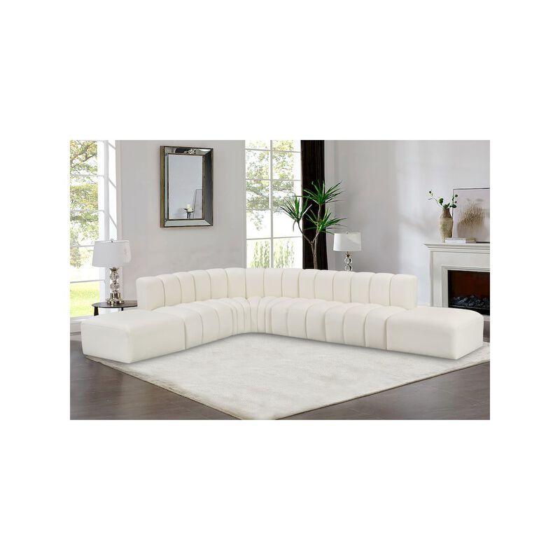 Meridian Furniture Arc Cream Vegan Leather Modular Sofa
