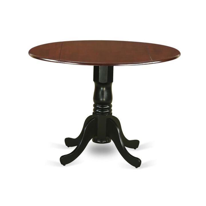 East West Furniture Dining Table Mahogany & Black, DLT-MBK-TP