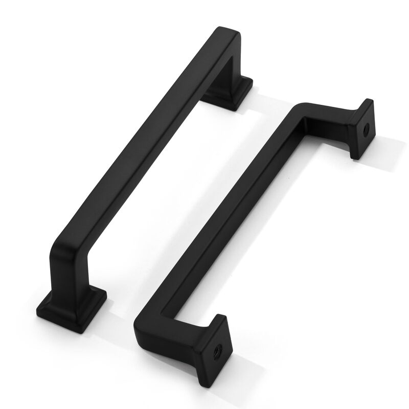 khtumeware 10 Pack Matte Black Cabinet Pulls, 5 Inch(128mm) Hole Centers, Modern Style, Zinc Steel, 5.7 x 0.67 Inches, Perfect f