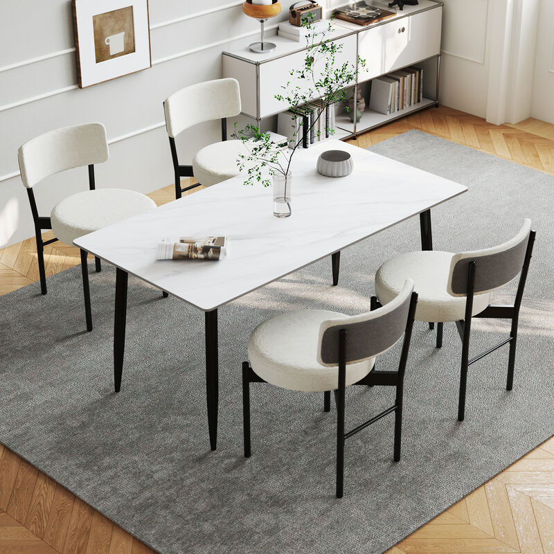 2 Piece Dining Chair Set with Padded Seats and Ergonomic Curved Back Design