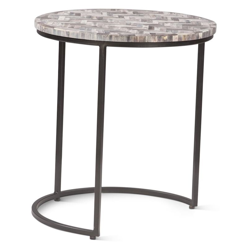 World Interiors Mumbai 20 Nesting Tables in Chevron Pattern, Set 2