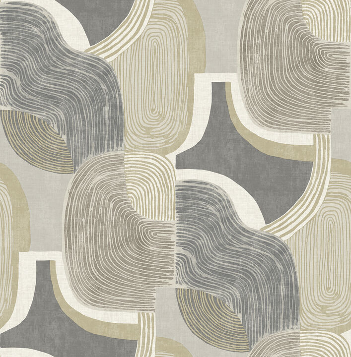 Hollace Slate Geometric Wallpaper (Set of 2)