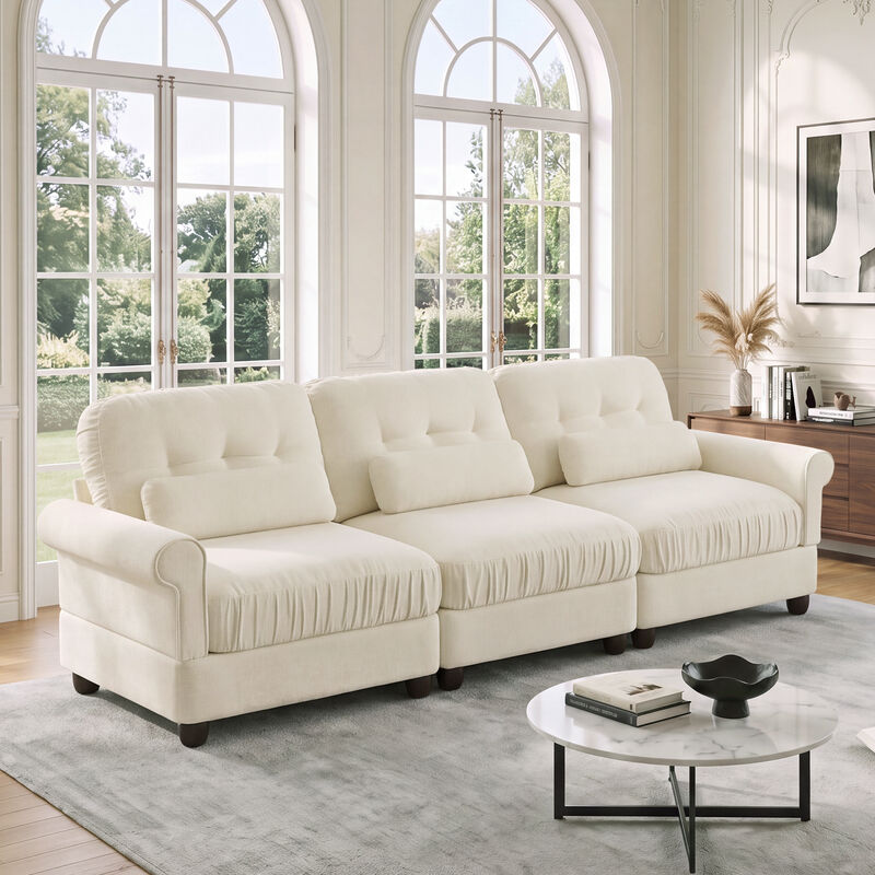 Juspep Mid Century Modern Chenille 3‑Seater Modular Sofa image number 2