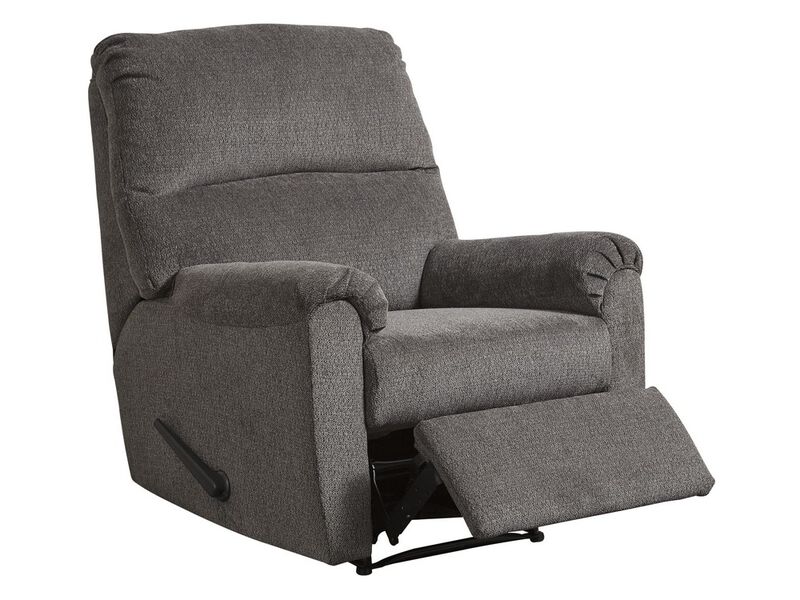 Fabric Upholstered Zero Wall Recliner with Pillow Top Armrests, Gray-Benzara