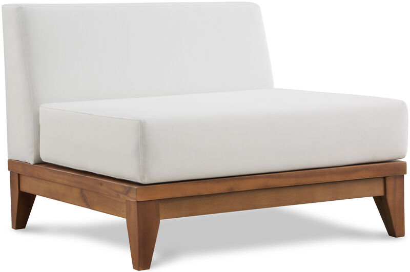Meridian Furniture Rio Off White Water Resistant Fabric Outdoor Patio Modular Armless Chair
