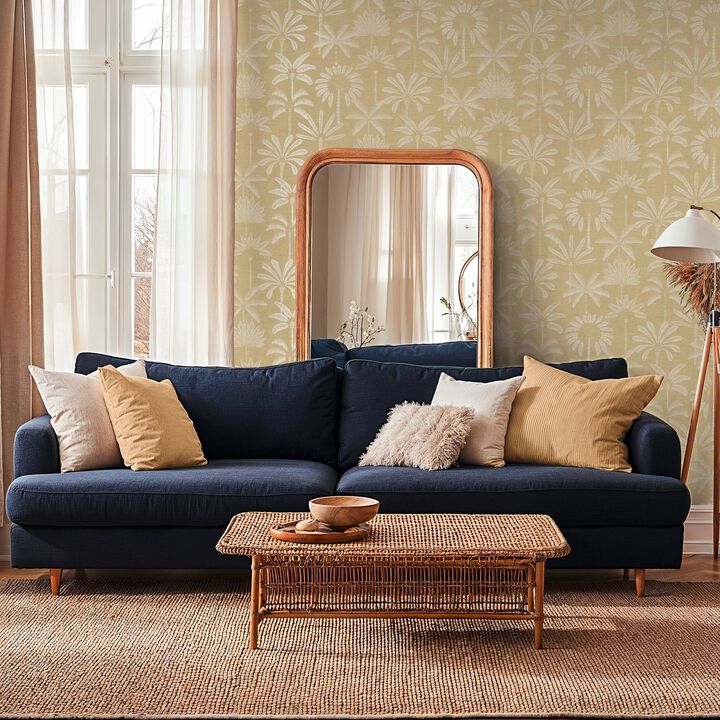 Havana 2 Tree Leaf Yellow Wallpaper HV41089