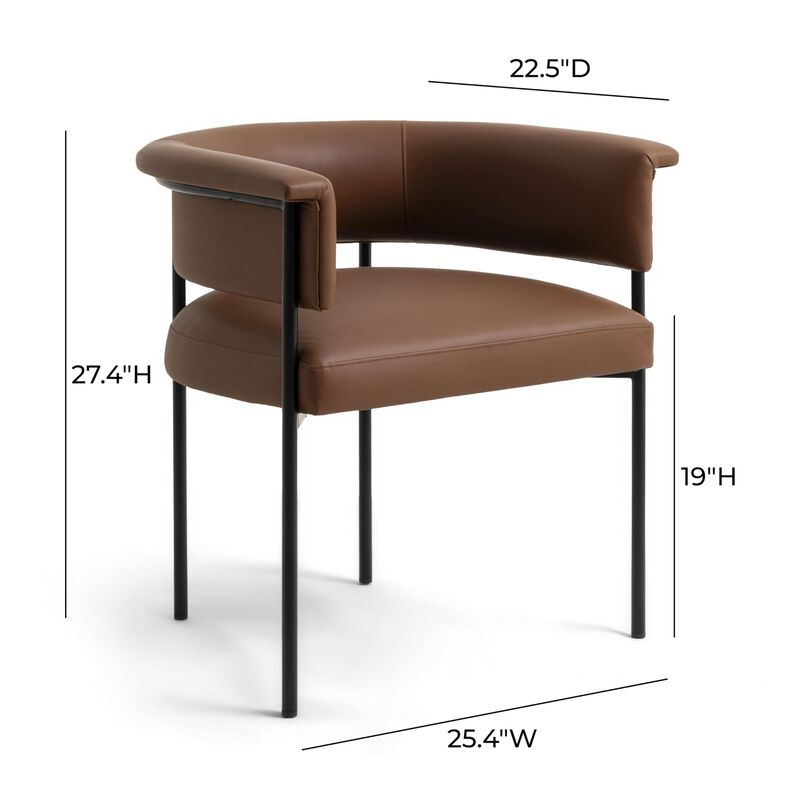 Tov Furniture Taylor Saddle Brown Performance Vegan Leather Dining Chair image number 1
