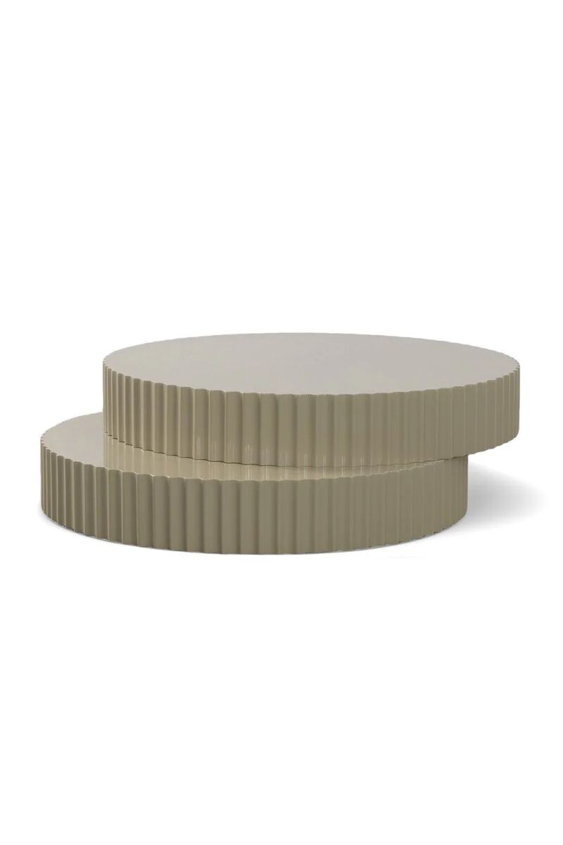Glossy Taupe Fluted Coffee Table | OROA Modern Jacinto image number 0
