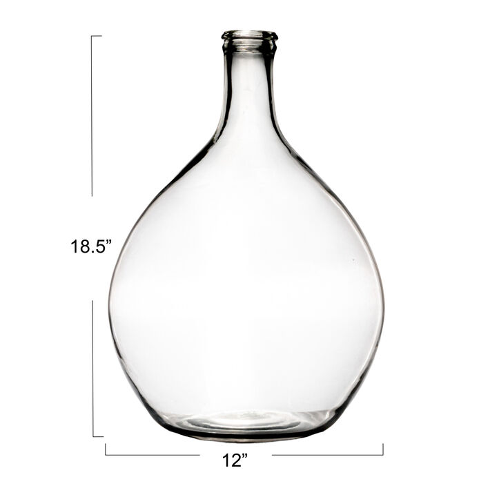 Large Decorative Glass Bottle, Clear