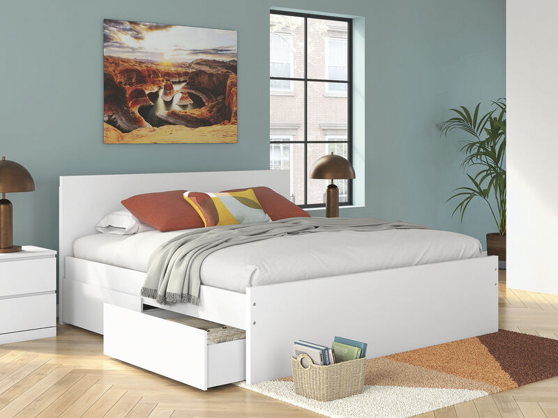 Onita King Panel Platform Bed with 2 Side Storage image number 1