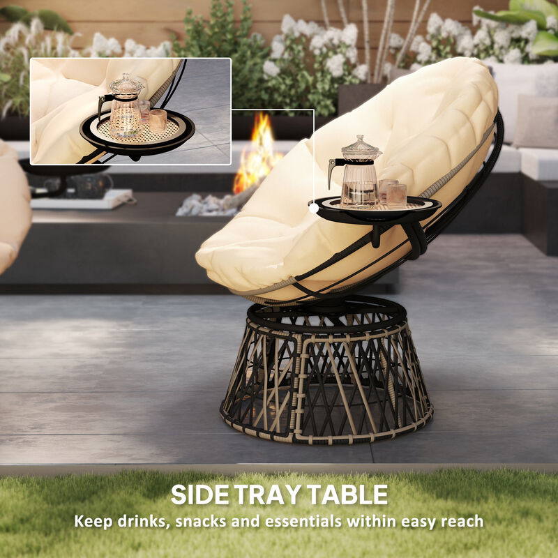 Hivvago 360 Degree Swivel Outdoor Papasan Chair image number 4