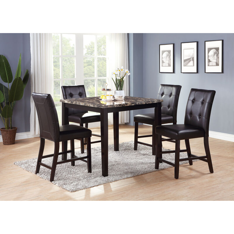 Streamdale Leroux Upholstered Counter Height Chairs In Espresso Finish, Set Of 2 image number 4