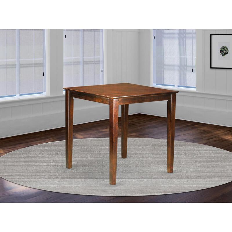 East West Furniture Vernon  Pub,  Counter  Height  Square  Table  -  Mahogany  Finish