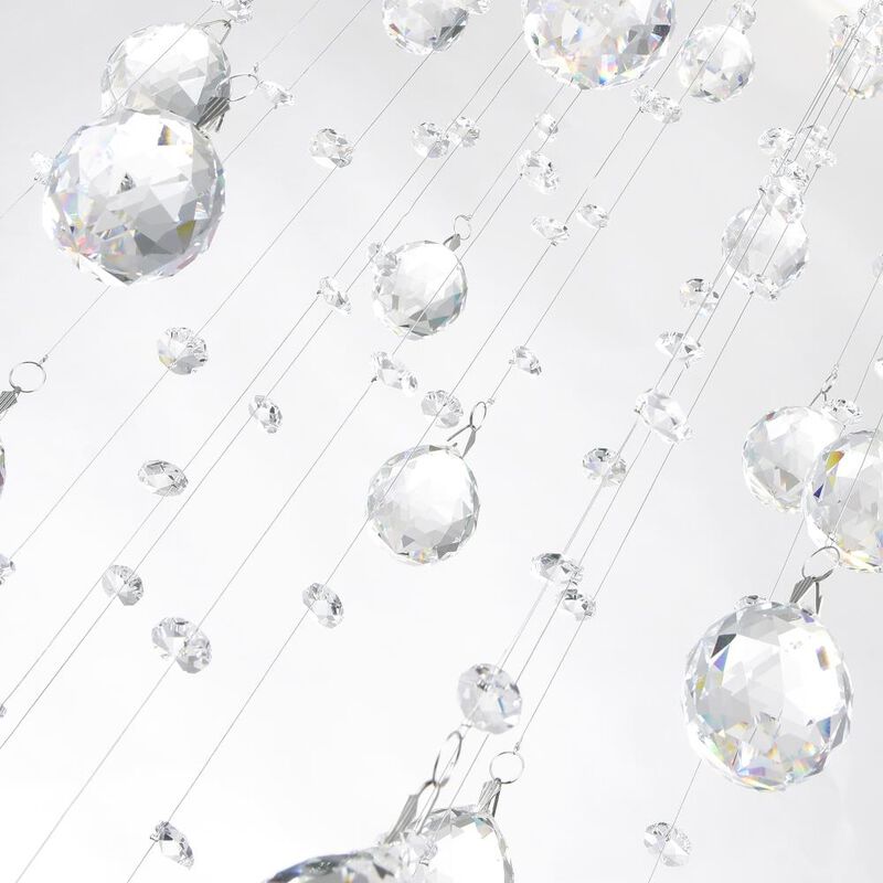 Rain Drop 3 Light Flush Mount With Chrome Finish