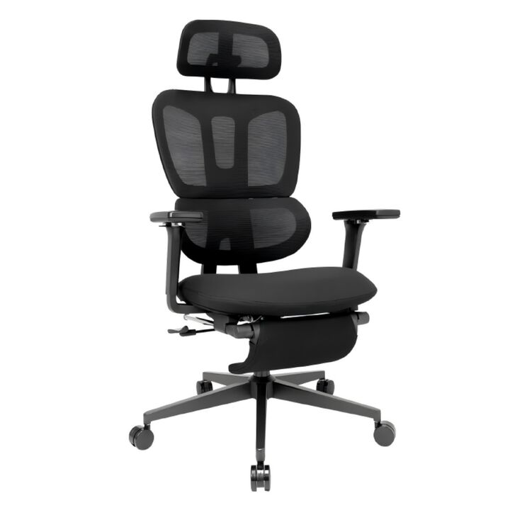 Ergonomic Office Chair with Footrest, High-back Computer Chair with Dynamic Lumbar Support