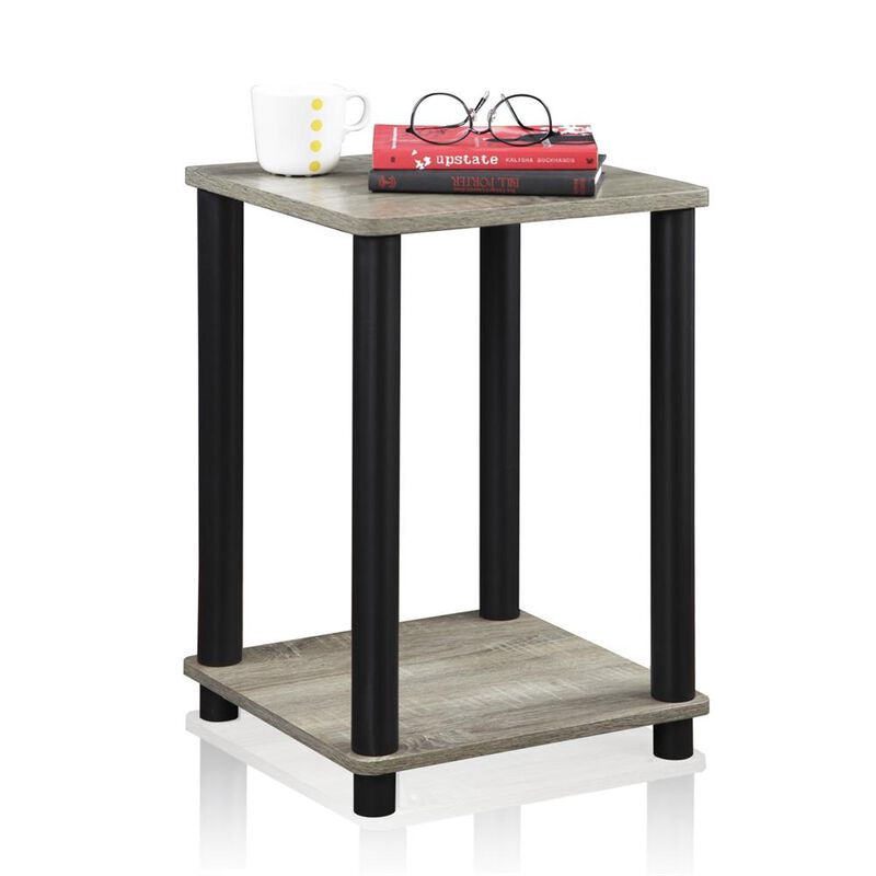 Turn-N-Tube End Table, French Oak Grey/Black