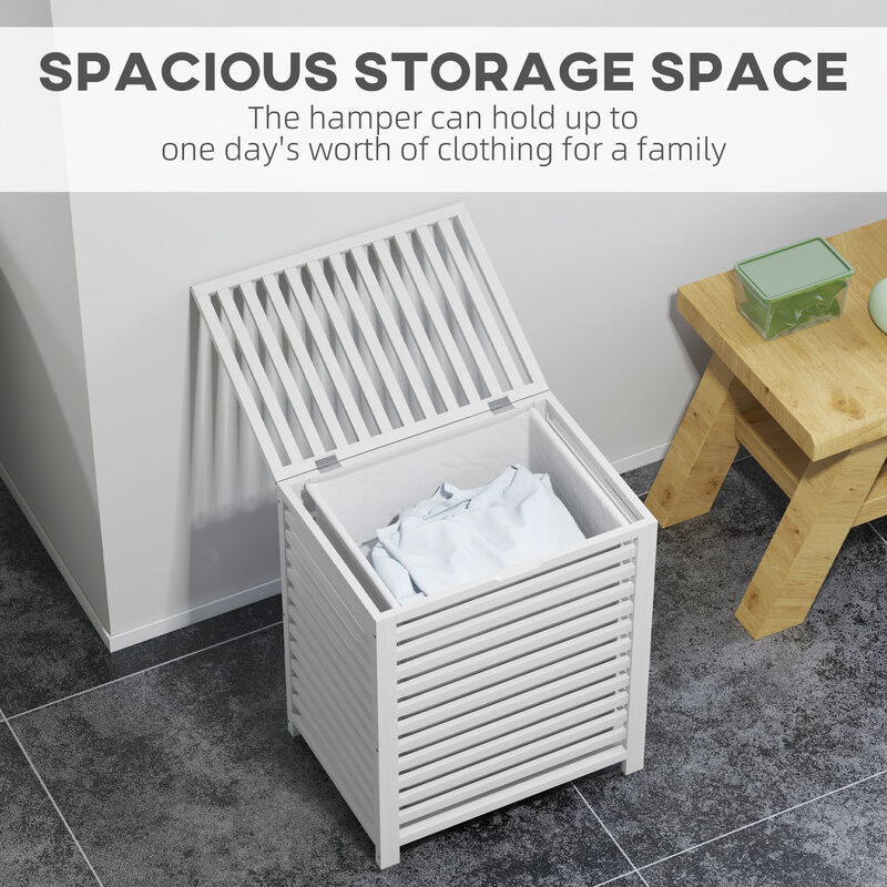 Hivvago Large Bamboo Laundry Hamper with Removable Liner image number 3
