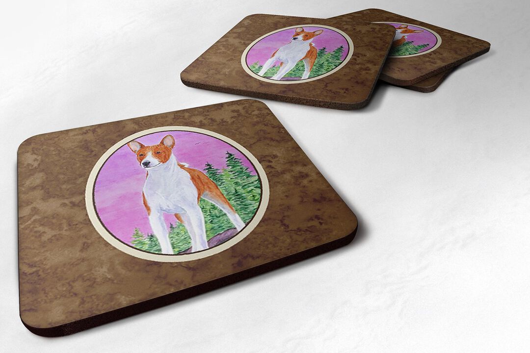 Caroline's Treasures SS8611FC Basenji Foam Coasters (Set of 4), 3.5 H x 3.5 W, Multicolor