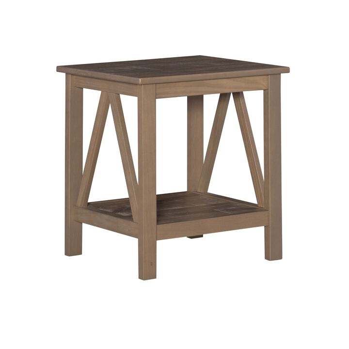 Linon Titian End Table, 20"W x 17.7"D x 22"H, Rustic Gray