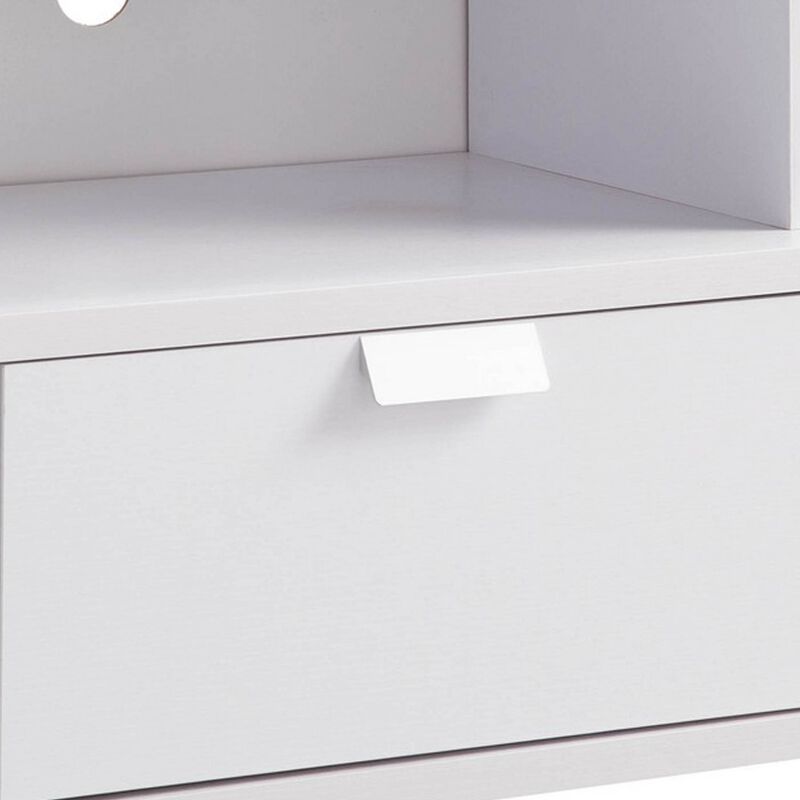 Jett 60 Inch TV Media Entertainment Console, 2 Drawers, 2 Shelves, White - Benzara