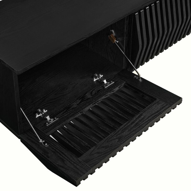 Modway Vaughn 64 Inch Wall Mounted TV Stand in Ash - Floating Entertainment Center with Storage - Mid Century Modern Low Profile Media Cabinet for Wall image number 8