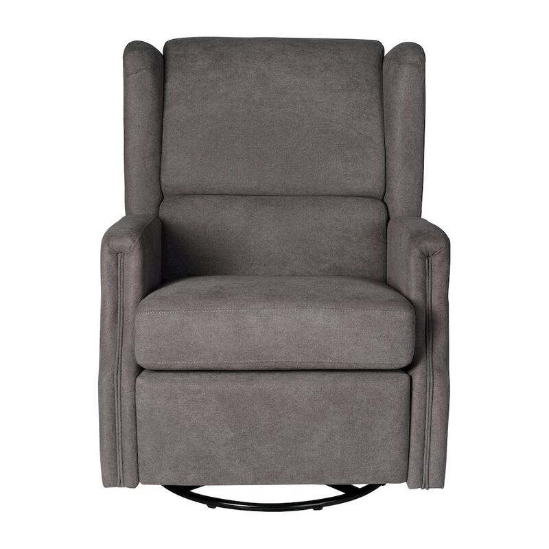 Flash Furniture Wingback Manual Reclining Glider Swivel Chair, Dark Gray image number 4