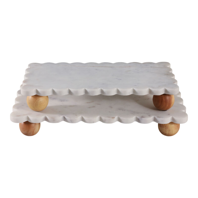 S/2 Marble Scallop Trays image number 2
