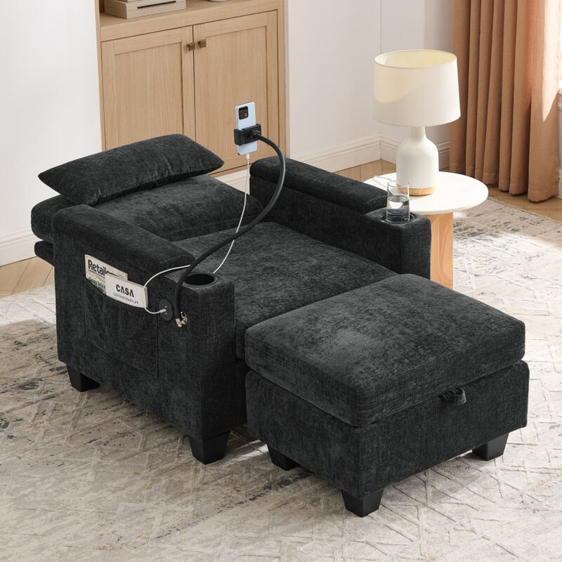 Kurtfo Chenille Accent Chair Set image number 2