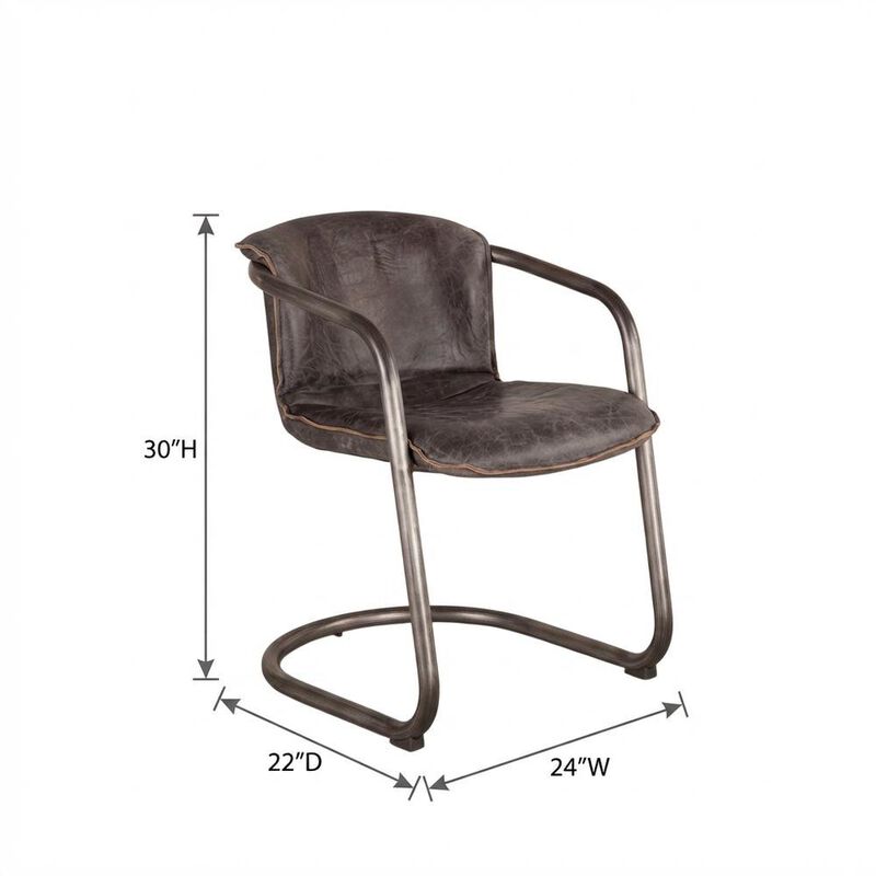 Starlight Canyon Home Leather Upholstered Dining Chair, Distressed Accent Chair for Dining Room,Black image number 1