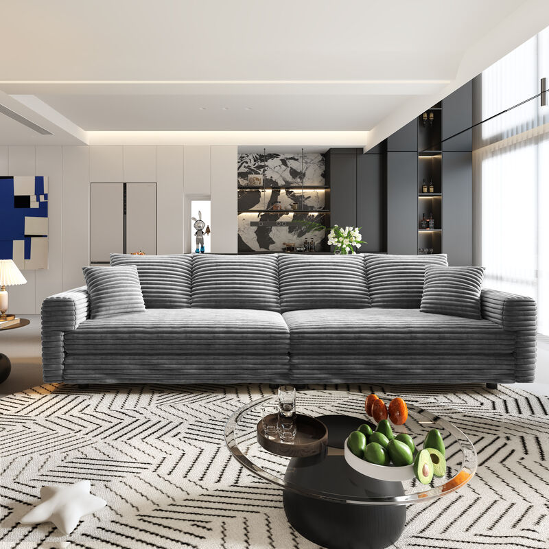 Merax Modern Comfy Upholstered 4-Seat Sofa Cloud Couch image number 1