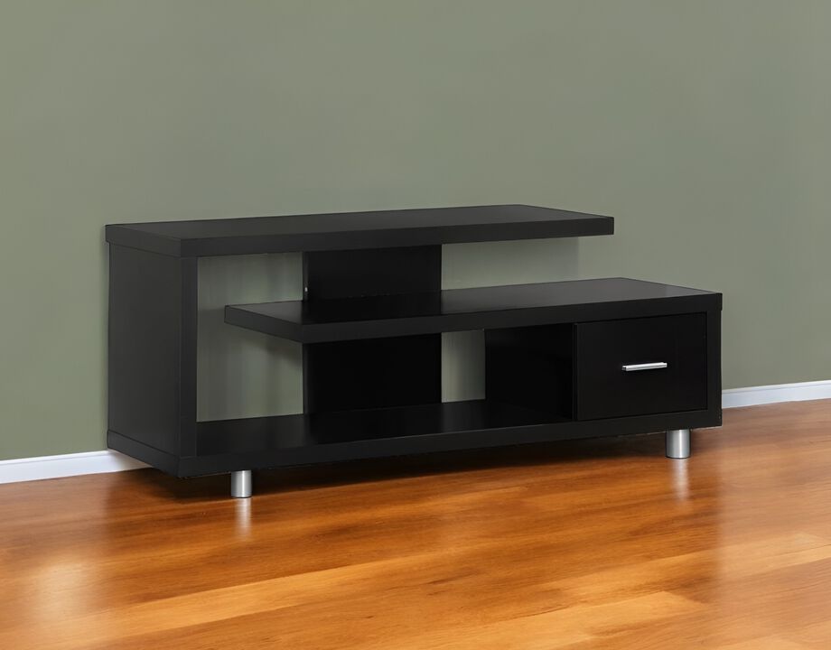 Modern TV Stand with Cabinets &ndash; Functional Enclosed Storage Entertainment Center for Home and Living Room